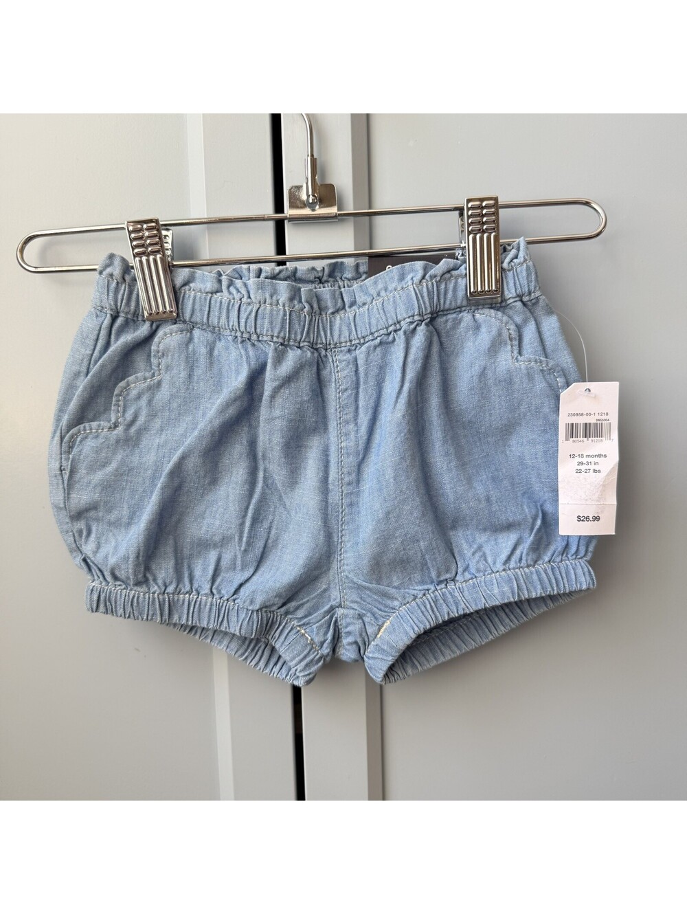 NWT GAP Baby Denim Bubble Shorts 12-18 Months